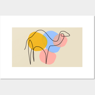 Camel Abstract Line Art Posters and Art